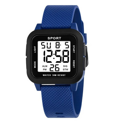 YIKAZE Ceas sport negru Ceas digital pentru bărbați Ceas cu alarmă crono 3 bari Ceasuri militare pentru bărbați Ceasuri de mână electronice cu LED