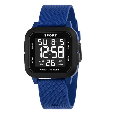 YIKAZE Ceas sport negru Ceas digital pentru bărbați Ceas cu alarmă crono 3 bari Ceasuri militare pentru bărbați Ceasuri de mână electronice cu LED