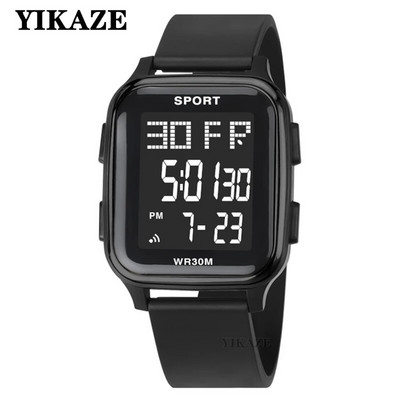 YIKAZE Sports Ανδρικό Ρολόι 3Bar Αδιάβροχο Ημερολόγιο Αντίστροφη μέτρηση LED Ηλεκτρονικά ρολόγια χειρός Ρολόι Ψηφιακό Ρολόι Ανδρικό Φοιτητικό Παιδικό