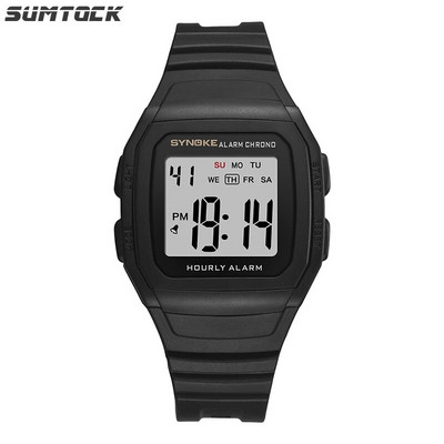 SYNOKE must digikell meestele LED helendav kronograafi käekellad nädala äratus elektrooniline kell reloj hombre klassikaline käekell