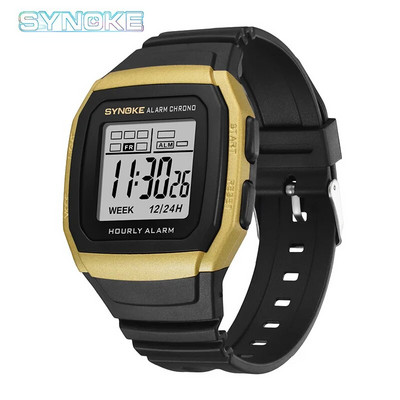 SYNOKE must digikell meestele LED helendav kronograafi käekellad nädala äratus elektrooniline kell reloj hombre klassikaline käekell