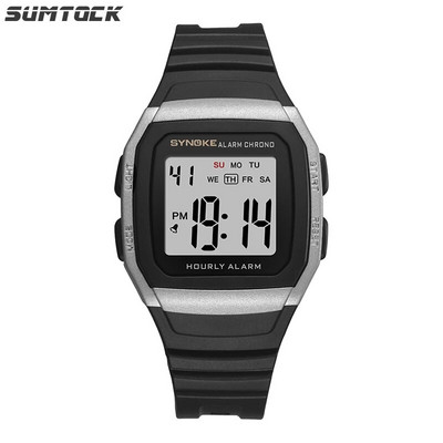 SYNOKE must digikell meestele LED helendav kronograafi käekellad nädala äratus elektrooniline kell reloj hombre klassikaline käekell