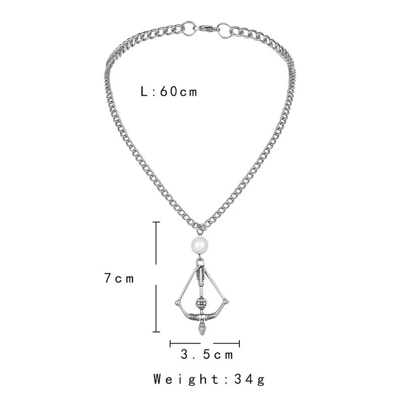 Punk vyrų lankas, rodyklės pakabukas, karoliai Hiphop nerūdijančio plieno perlų kaklo apykaklės grandinėlė vyrams Cool Thing Trend Mados papuošalai