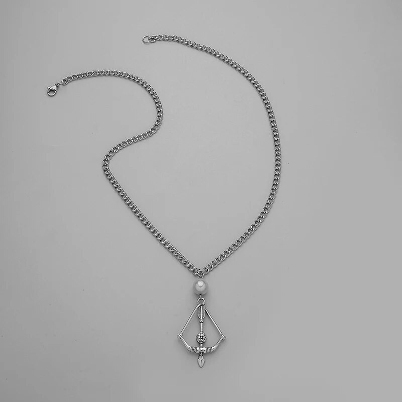 Punk vyrų lankas, rodyklės pakabukas, karoliai Hiphop nerūdijančio plieno perlų kaklo apykaklės grandinėlė vyrams Cool Thing Trend Mados papuošalai