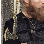 NORSE JEWELRY VIKING KAKLAPAS BJORN AX PANDANT SKANDINAVIJAS BATTLE AXE VIKINGS JEWELS