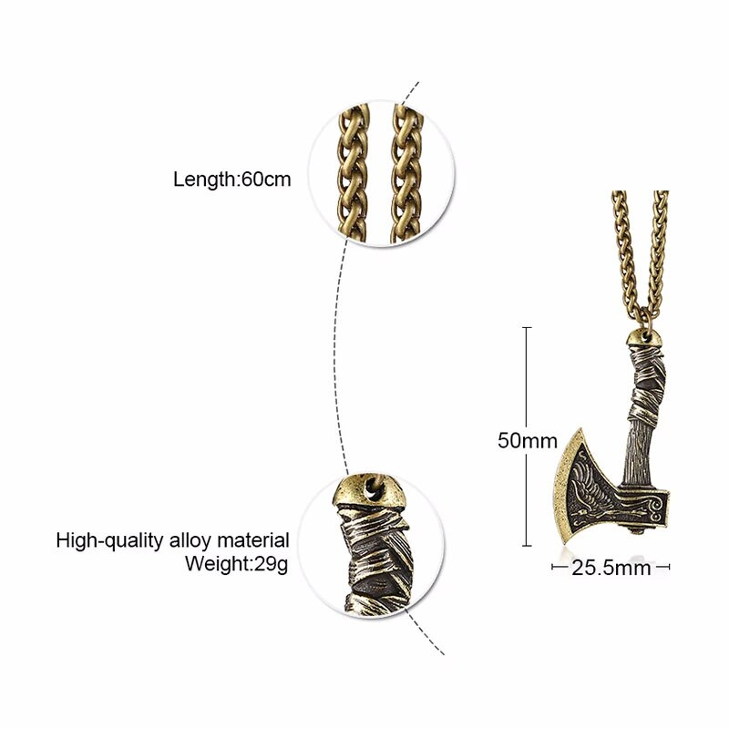 NORSE JEWELRY VIKING KAKLAPAS BJORN AX PANDANT SKANDINAVIJAS BATTLE AXE VIKINGS JEWELS