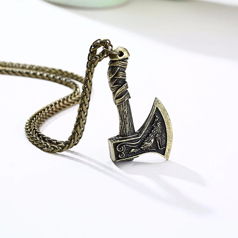 NORSE JEWELRY VIKING KAKLAPAS BJORN AX PANDANT SKANDINAVIJAS BATTLE AXE VIKINGS JEWELS