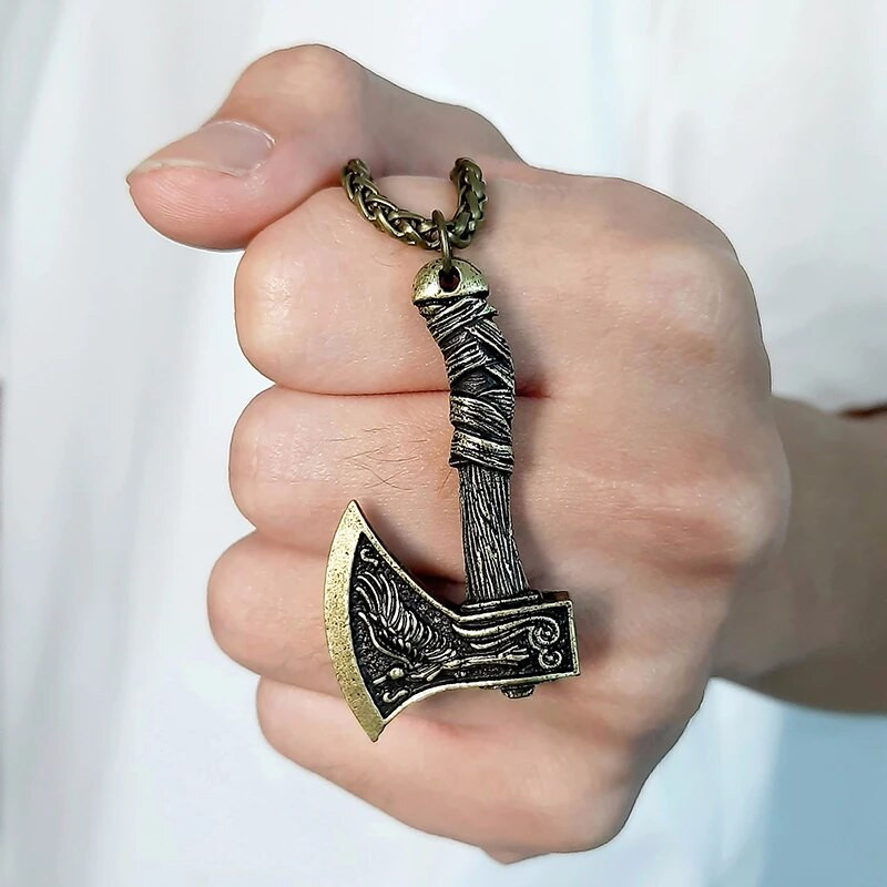 NORSE JEWELRY VIKING KAKLAPAS BJORN AX PANDANT SKANDINAVIJAS BATTLE AXE VIKINGS JEWELS