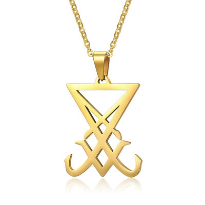 DEMON SIDE OF LUCIFER SATANIC BIJUTERIE SIGIL SIMBOLUL DE CHORONZON PENDANT COLIER ÎN BLACK GOTHIC PAGAN SATAN UNISEX BIJUTERS