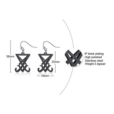 DEMON SIDE OF LUCIFER SATANIC BIJUTERIE SIGIL SIMBOLUL DE CHORONZON PENDANT COLIER ÎN BLACK GOTHIC PAGAN SATAN UNISEX BIJUTERS