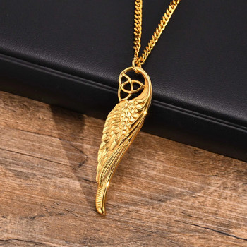 Κολιέ Vnox Viking Knot για άνδρες Γυναικεία, μενταγιόν Angel Devil Wing με κουβανική αλυσίδα 3 χιλιοστών, κοσμήματα Celtic Nordic Almut Collar