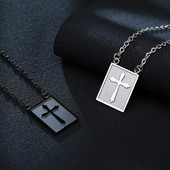 Kaelakee meestele, populaarsed abaluu kaelakeed, Mini Cross Tag Charm, roostevabast terasest julged ja peened meeste ehted
