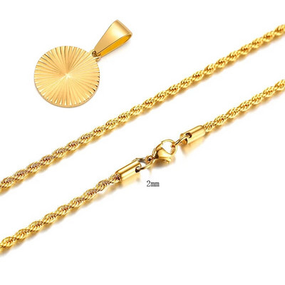 Kullatud meeste kaelakee, reljeefne kiirgusega ristkülikukujuline ripats, roostevabast terasest päikesepõletuse võlu kaelakeed, ehted