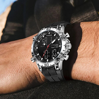 FOXBOX Мъжки часовници Спорт Топ марка Луксозен кварцов часовник с двоен дисплей Мъжки военен водоустойчив часовник Цифров електронен часовник+кутия