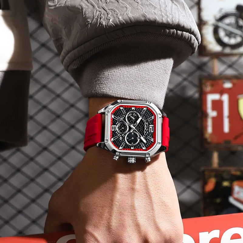 CRRJU madingi sportiniai laikrodžiai su dideliu ciferblatu, unikalūs kvarciniai rankiniai laikrodžiai su Chrongraph automatine data