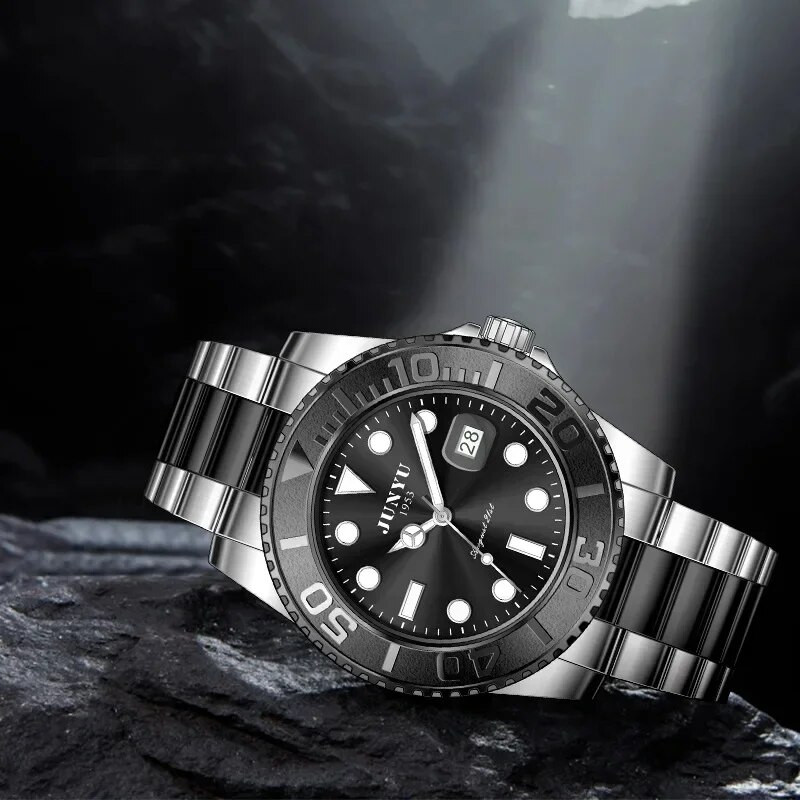 JUNYU Yacht Vyriški laikrodžiai Verslo rankiniai laikrodžiai Aukštos kokybės kalendorius Vandeniui atsparus prabangus rankinis laikrodis Klasikiniai vyriški laikrodžiai