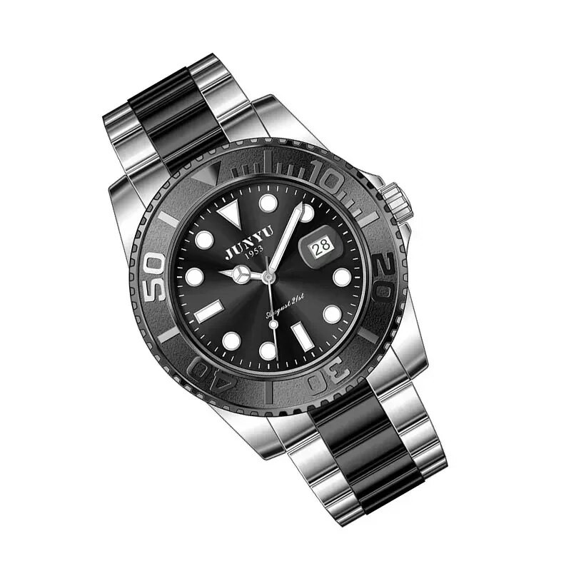 JUNYU Yacht Vyriški laikrodžiai Verslo rankiniai laikrodžiai Aukštos kokybės kalendorius Vandeniui atsparus prabangus rankinis laikrodis Klasikiniai vyriški laikrodžiai