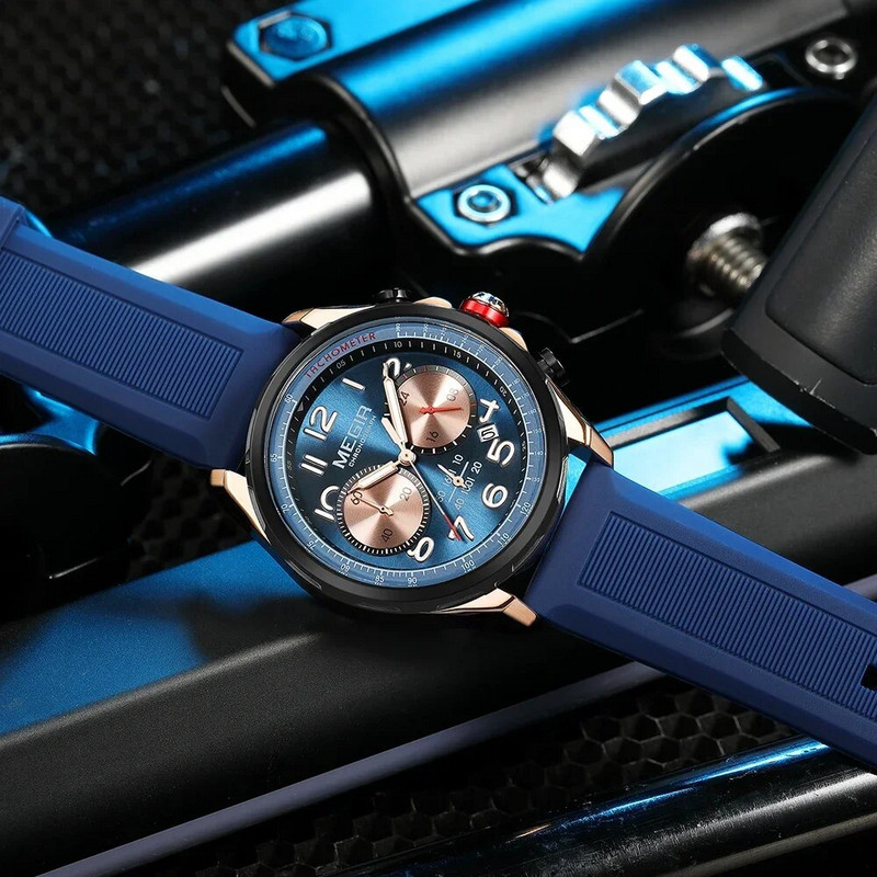 Sportinis chronografas vyriškas laikrodis daugiafunkcis vandeniui atsparus madingas šviečiantis vyriškas laikrodžiai Prabangūs pasimatymo kvarciniai rankiniai laikrodžiai