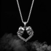 Gothic Halloween Muškarci Retro Srce Lubanja Privjesak Ogrlica Punk Nehrđajući čelik Kostur Lanac oko vrata za muškarce Hiphop Modni nakit