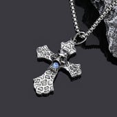 Retro vyrų gotikinis kaukolės kryžiaus pakabukas, punk vintažinis nerūdijančio plieno kaklo grandinėlė vyrams. Šaunūs gotikiniai papuošalai