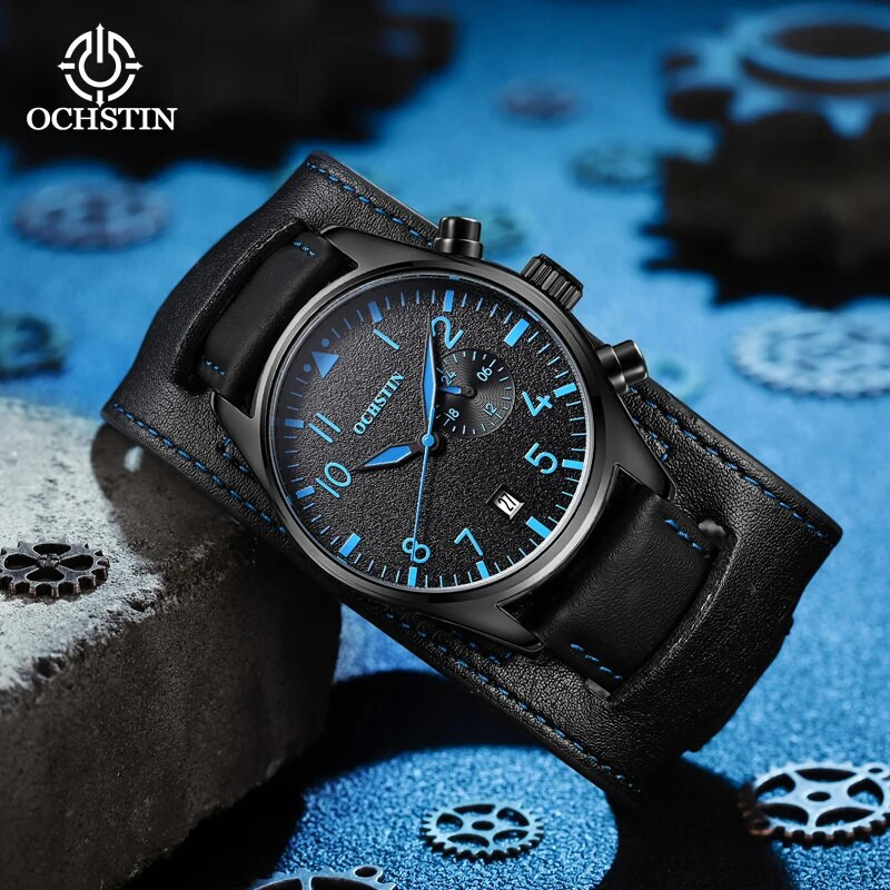 OCHSTIN uus käsitööseeria vabaaja mood, lihtne veekindel kvartsliikumisega multifunktsionaalne helendav meeste kvartskell