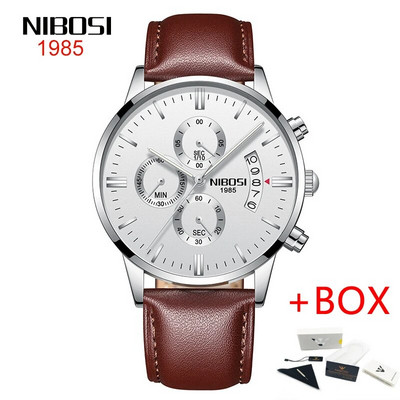 NIBOSI roostevabast terasest mustast kvartsist käekellad meeste käekellad parima kaubamärgiga luksuslikud kronograafiga käekellad meestele Relogio Masculino 2309