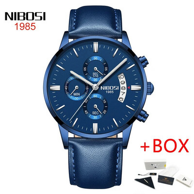 NIBOSI roostevabast terasest mustast kvartsist käekellad meeste käekellad parima kaubamärgiga luksuslikud kronograafiga käekellad meestele Relogio Masculino 2309