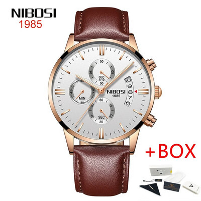 NIBOSI roostevabast terasest mustast kvartsist käekellad meeste käekellad parima kaubamärgiga luksuslikud kronograafiga käekellad meestele Relogio Masculino 2309
