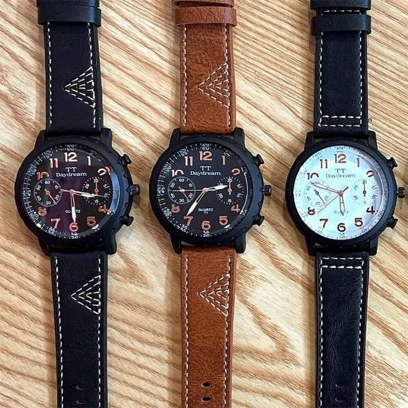 Didelio ciferblato vyriškas verslo sporto laikrodis, diržinis kvarcinis laikrodis Minimalistinis skaitmeninis trendas Vakarų Europos rankinis laikrodis Reloj Hombre