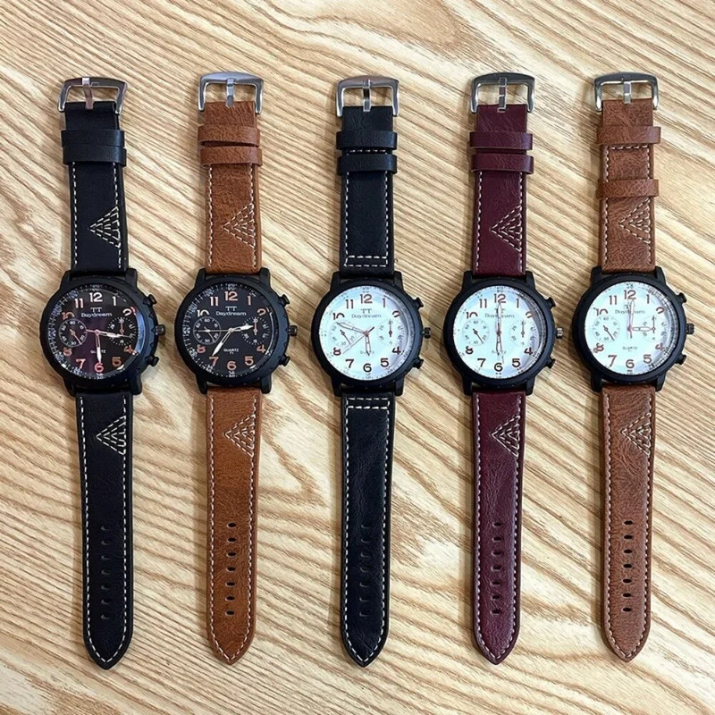 Didelio ciferblato vyriškas verslo sporto laikrodis, diržinis kvarcinis laikrodis Minimalistinis skaitmeninis trendas Vakarų Europos rankinis laikrodis Reloj Hombre