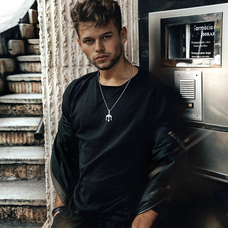 „Vnox“ stilingi „Neptūno“ pakabukai su trišakiu kaklo papuošalu vyrams, moterims, „Hip Hop“ nerūdijančio plieno Statement jūros karoliai „Rock Punk“ aksesuaras