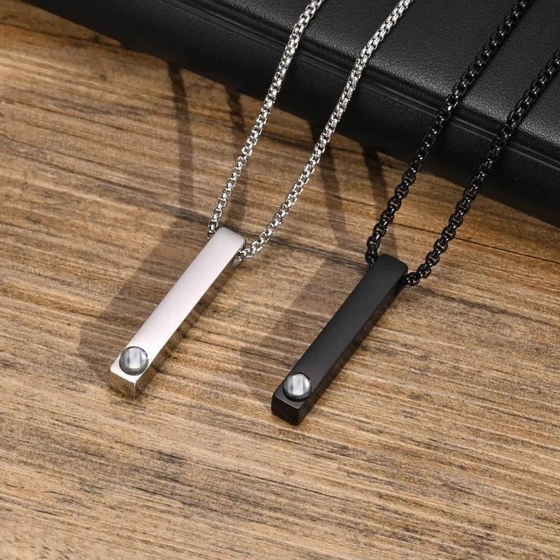 Vnox projekcinis karoliai su 100 kalbų aš tave myliu, madingi nerūdijančio plieno 3D juostos geometriniai pakabukai meilės pažado dovanų papuošalai