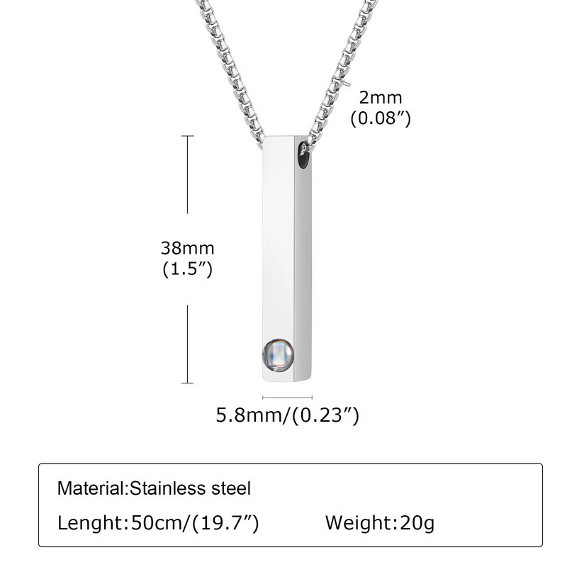 Vnox projekcinis karoliai su 100 kalbų aš tave myliu, madingi nerūdijančio plieno 3D juostos geometriniai pakabukai meilės pažado dovanų papuošalai