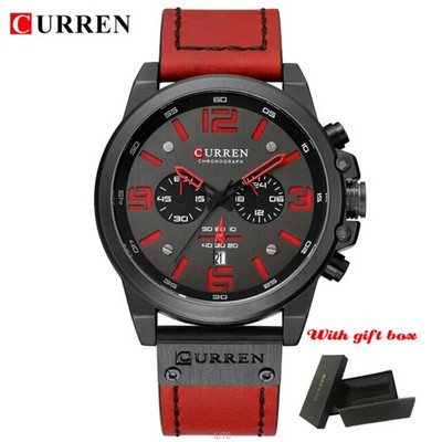 Επαγγελματικό ρολόι CURREN Fashion ανδρικό ρολόι Quartz Πολυτελές στρατιωτικό αδιάβροχο δερμάτινο λουράκι αθλητικό ρολόι χειρός Casual ανδρικά ρολόγια δώρου