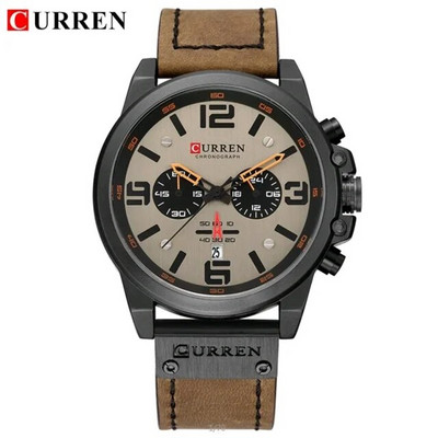 Επαγγελματικό ρολόι CURREN Fashion ανδρικό ρολόι Quartz Πολυτελές στρατιωτικό αδιάβροχο δερμάτινο λουράκι αθλητικό ρολόι χειρός Casual ανδρικά ρολόγια δώρου