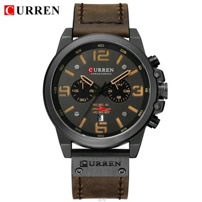 Επαγγελματικό ρολόι CURREN Fashion ανδρικό ρολόι Quartz Πολυτελές στρατιωτικό αδιάβροχο δερμάτινο λουράκι αθλητικό ρολόι χειρός Casual ανδρικά ρολόγια δώρου