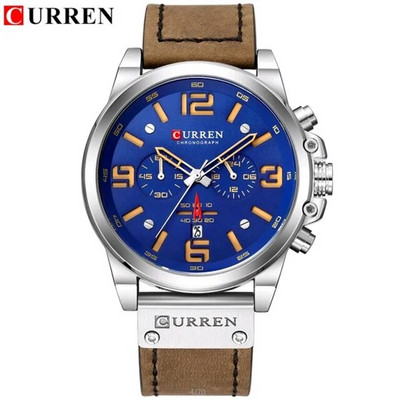Επαγγελματικό ρολόι CURREN Fashion ανδρικό ρολόι Quartz Πολυτελές στρατιωτικό αδιάβροχο δερμάτινο λουράκι αθλητικό ρολόι χειρός Casual ανδρικά ρολόγια δώρου