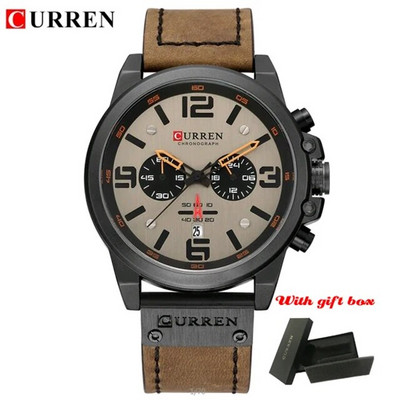 Επαγγελματικό ρολόι CURREN Fashion ανδρικό ρολόι Quartz Πολυτελές στρατιωτικό αδιάβροχο δερμάτινο λουράκι αθλητικό ρολόι χειρός Casual ανδρικά ρολόγια δώρου