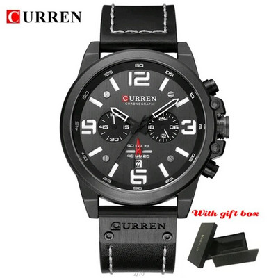 Επαγγελματικό ρολόι CURREN Fashion ανδρικό ρολόι Quartz Πολυτελές στρατιωτικό αδιάβροχο δερμάτινο λουράκι αθλητικό ρολόι χειρός Casual ανδρικά ρολόγια δώρου