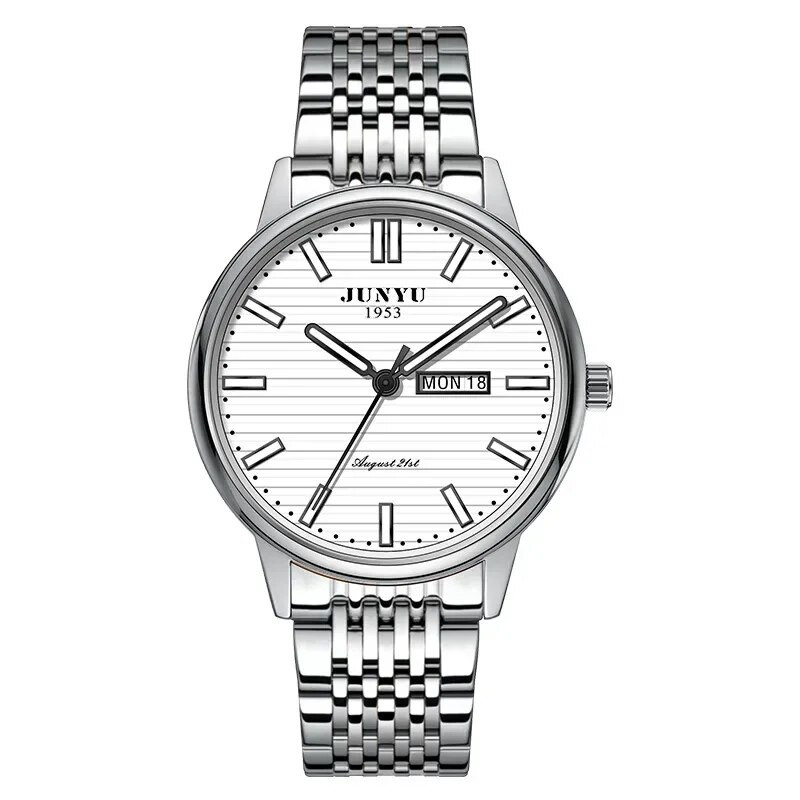 JUNYU Fashion Meeste käekellad banketi-äri automaatse liikumisega käekellad topeltkalender kuupäevaga käekellaga luksuslikud käekellad