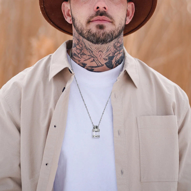 Vnox Hiina Lucky Cloud Urn kaelakee meestele, läbipaistvast klaasist parfüümiviaal, lemmikloomade vanemate tuhahoidja ripats, mälestuskrae