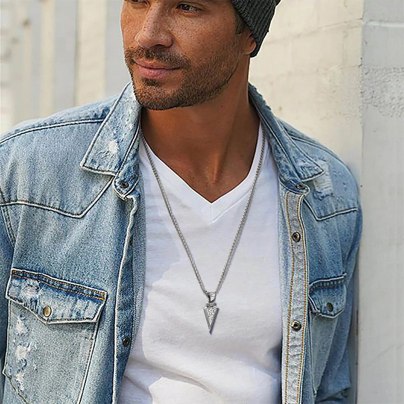 Norra Viking Arrow meeste kaelakeed, veekindlast roostevabast terasest vintage originaal ruuni amulett ripatskrae talisman kingituseks ehted