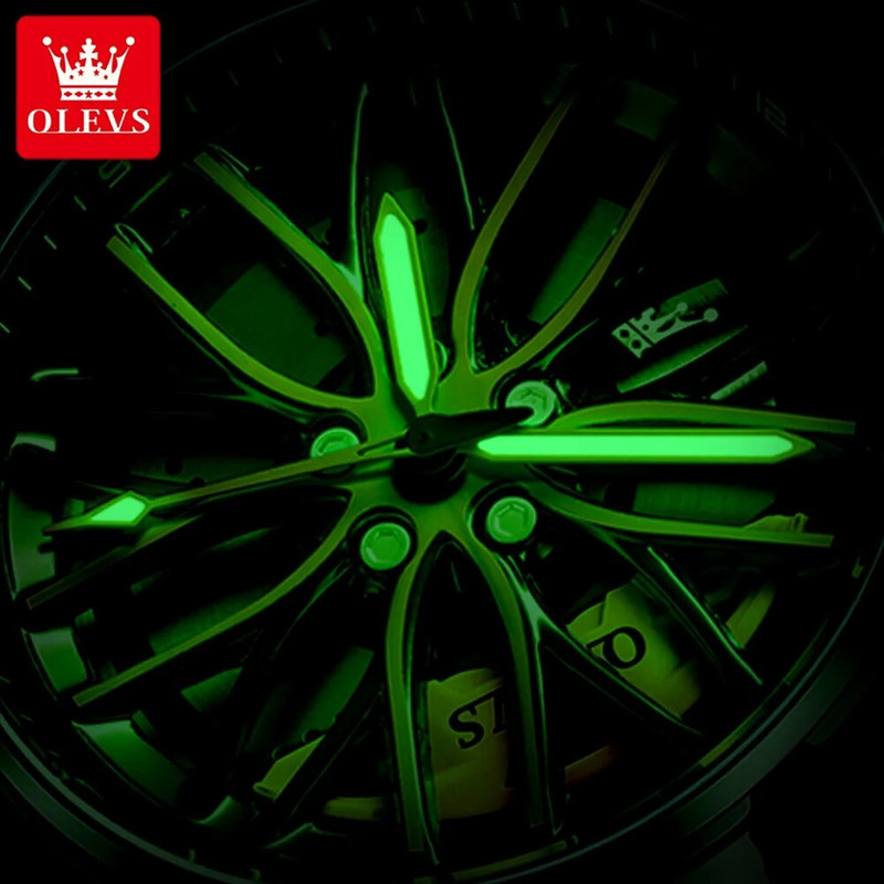 OLEVS pöörleva velje rummuga sportautokellad meeste käekellad veekindlad roostevabast terasest kvartskäekell meeste helendavad käed