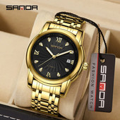 SANDA 7007 Ανδρικό Μηχανικό Ρολόι Πολυτελείας Κομψό Crystal Business Date Αναλογικά ρολόγια χειρός για ανδρικά ρολόγια Δώρο