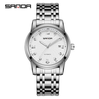 SANDA 7007 Ανδρικό Μηχανικό Ρολόι Πολυτελείας Κομψό Crystal Business Date Αναλογικά ρολόγια χειρός για ανδρικά ρολόγια Δώρο