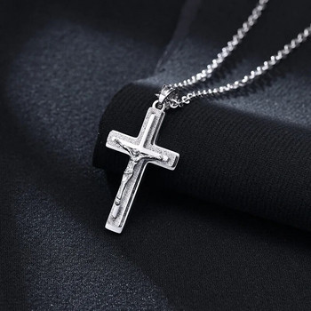 Κολιέ Ανδρικό μενταγιόν Jesus Crucifix Κολιέ σταυρού από ανοξείδωτο ατσάλι Ανδρικά κοσμήματα