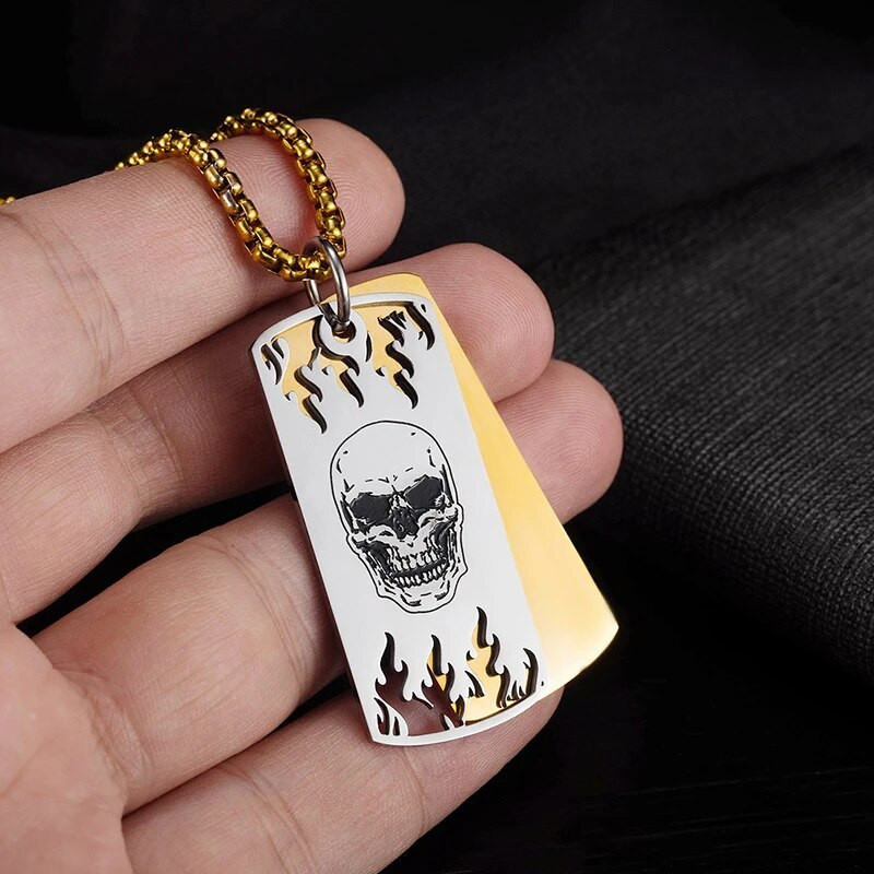 Γοτθικό ανδρικό κολιέ κρεμαστό από ανοξείδωτο ατσάλι Γοτθικό κολιέ από ανοξείδωτο χάλυβα Street Cool Thing Hiphop Fashion Jewelry