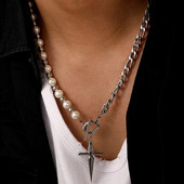 Montaaž punk Meeste pärl Kuuba kett Mõõga ripats kaelakee Hiphop roostevabast terasest rant meestele niši rock lahedad moeehted