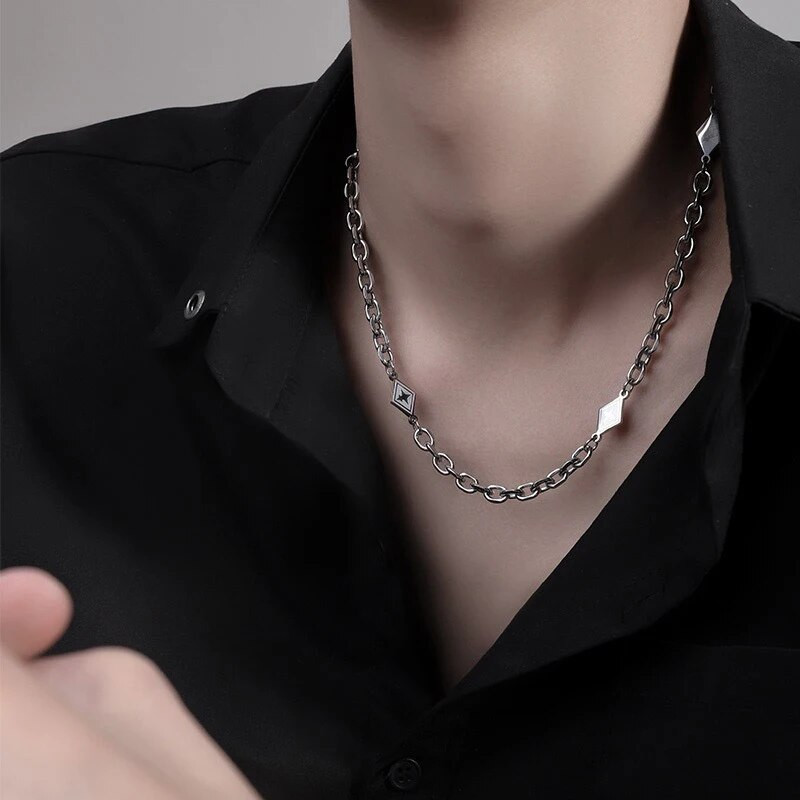 Trendikas geomeetriline meeste kaelakee roostevabast terasest Hiphop Rolo Link kaelarihma kett meestele ei pleegi kunagi veekindlad moeehted