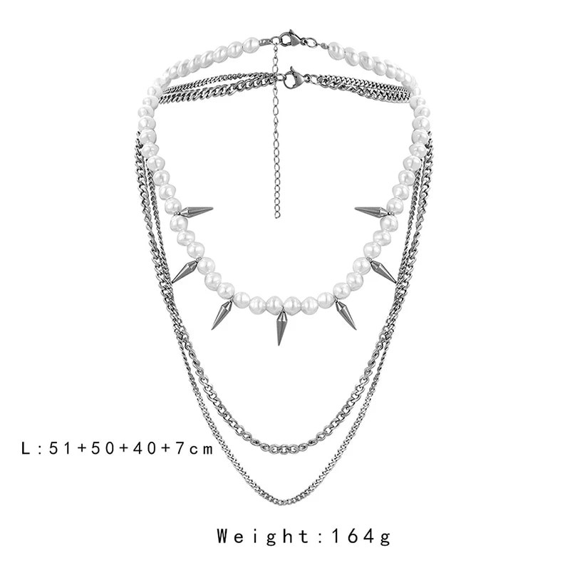 Lahedad kolmekihilised Meeste pärlipulga ripats kaelakee Choker Hiphop kraam roostevabast terasest punk meeste lüli kaelakett moeehted